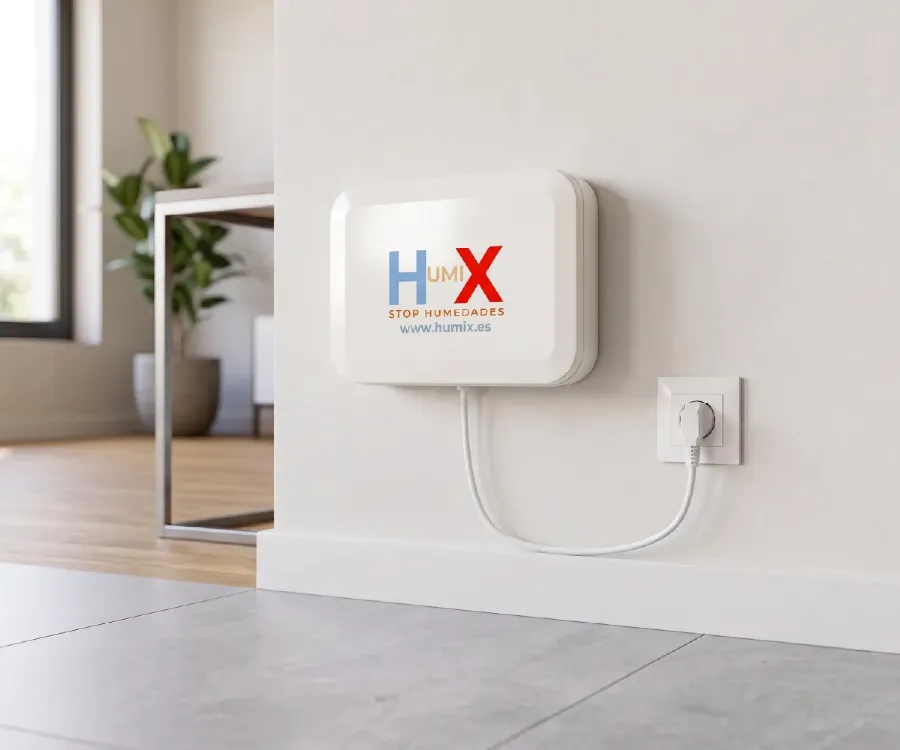 Sistema HUMIX instalado en la pared de una vivienda en Valencia